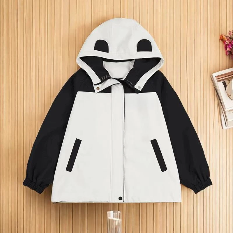 女童外套春秋款2025新款洋气时髦女孩秋季防风外套儿童秋款冲锋衣