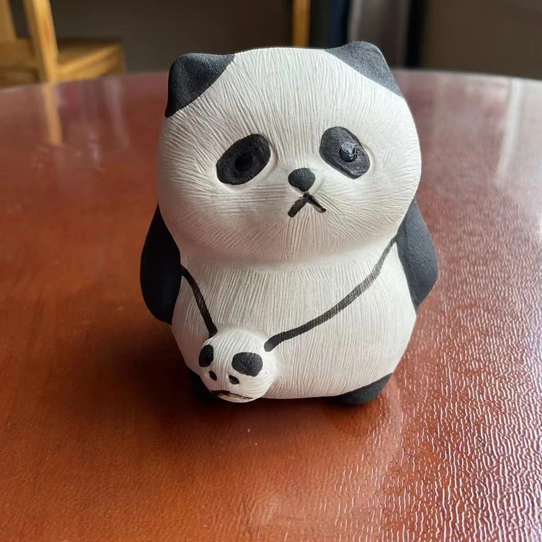 精工熊猫紫砂茶宠