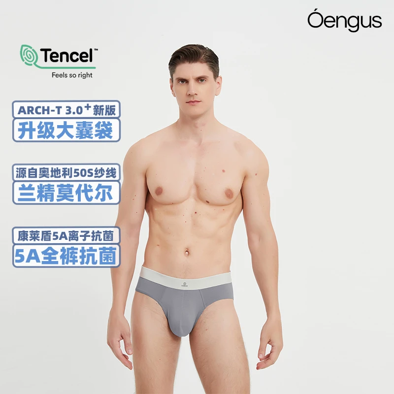 Oengus太空灰兰精天丝超细旦莫代尔男士三角裤男内裤性感高级简约