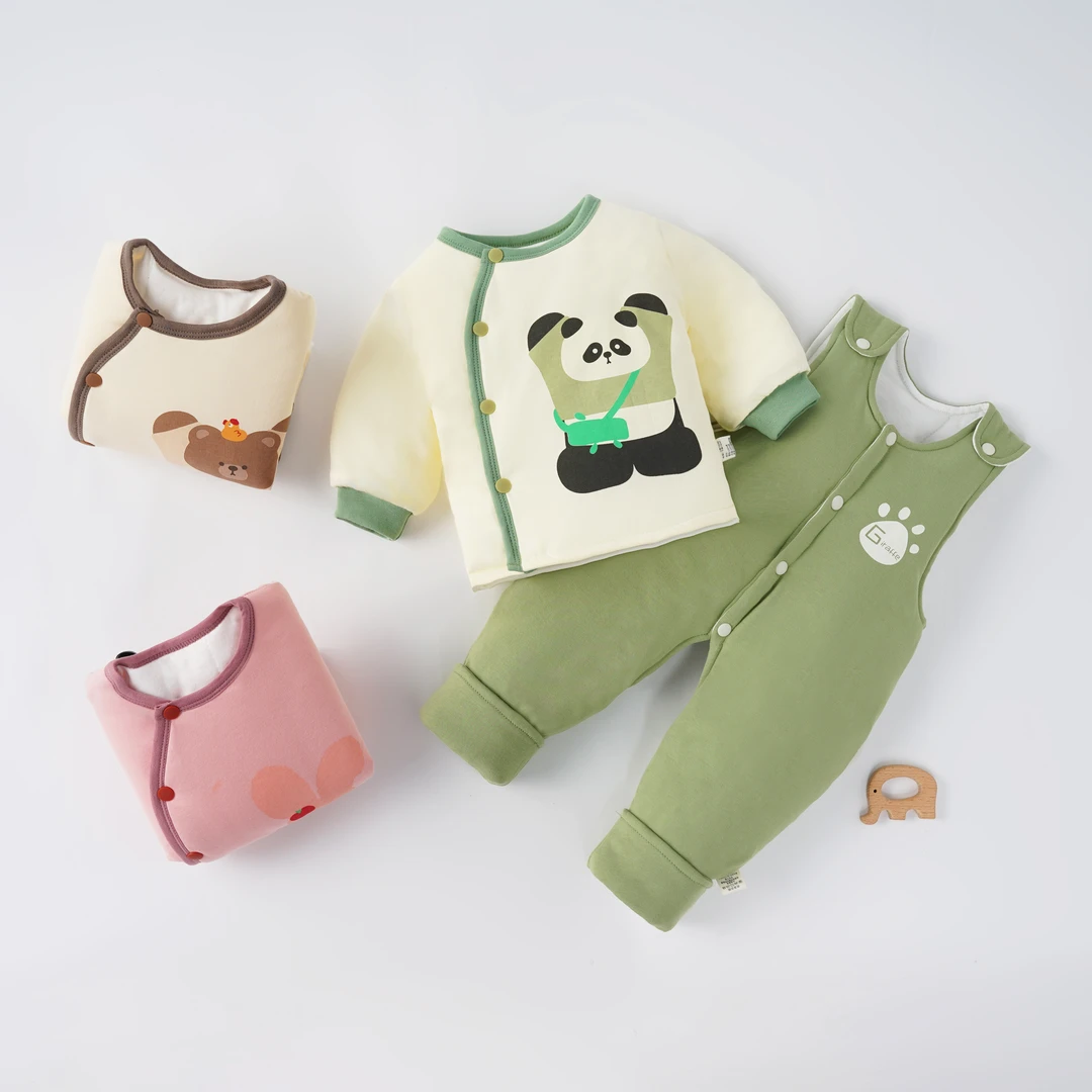 婴幼儿背带裤套装男女宝宝童装开档纯棉秋冬季婴儿衣服婴童服装