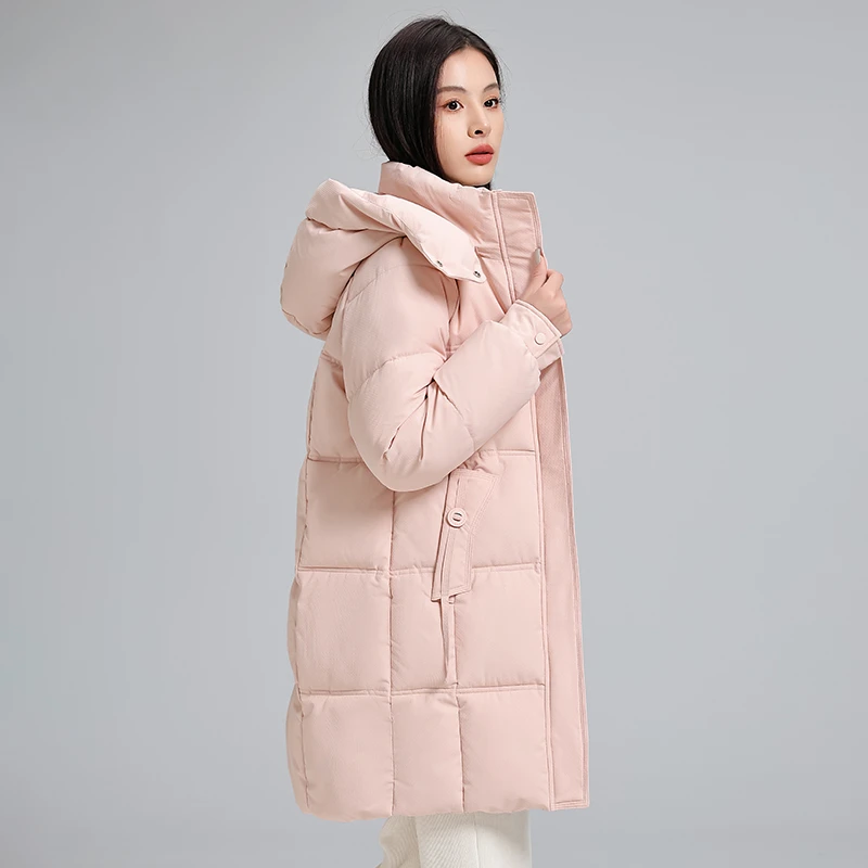 【免洗】棉服女中长款2024冬新款韩版可拆卸帽宽松加厚保暖外套潮