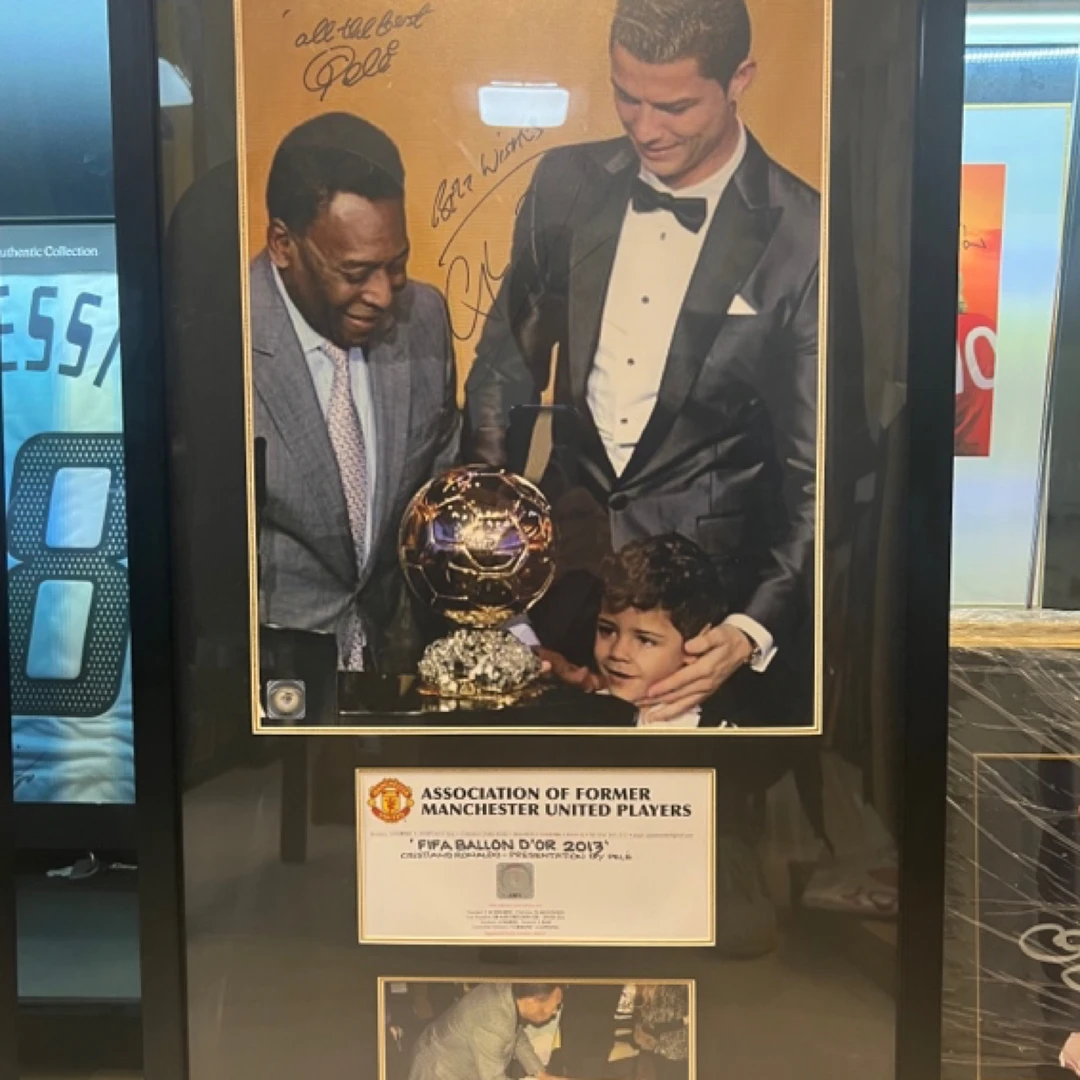 球王贝利，C罗双签加祝福语照片，全网唯一双签祝福语