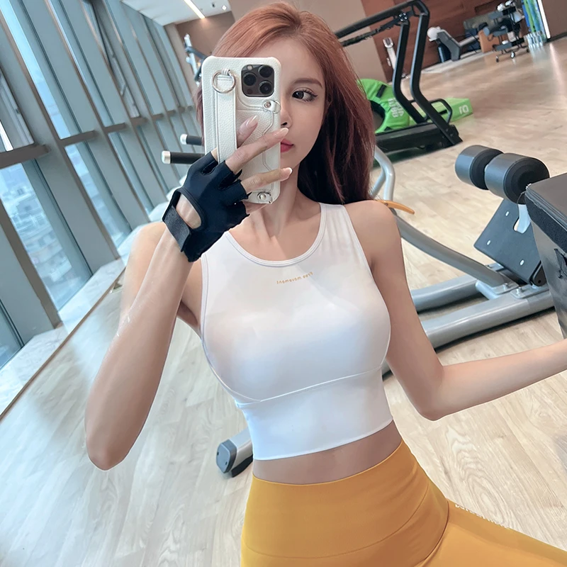 岚纹健身背心式运动内衣跑步外穿防下垂瑜伽背心网红防震聚拢文胸