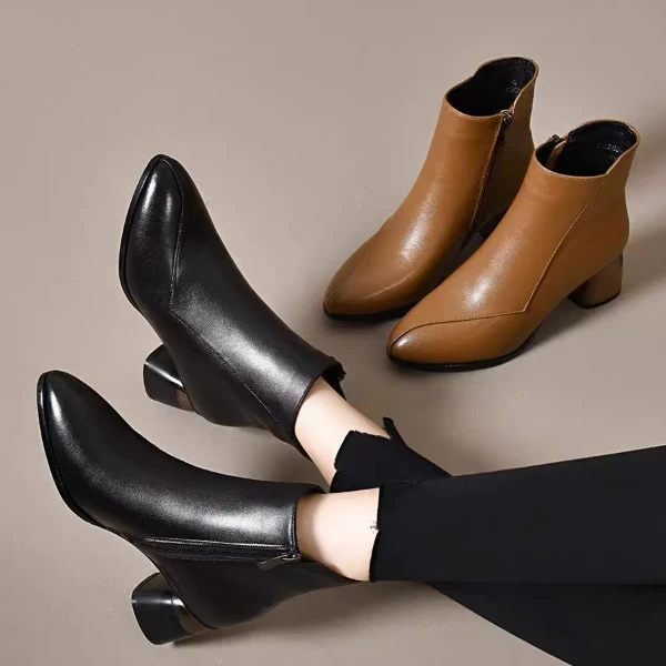 【朵苮品牌】马丁靴女士秋冬真软皮短靴女时尚百搭棉靴保暖加绒