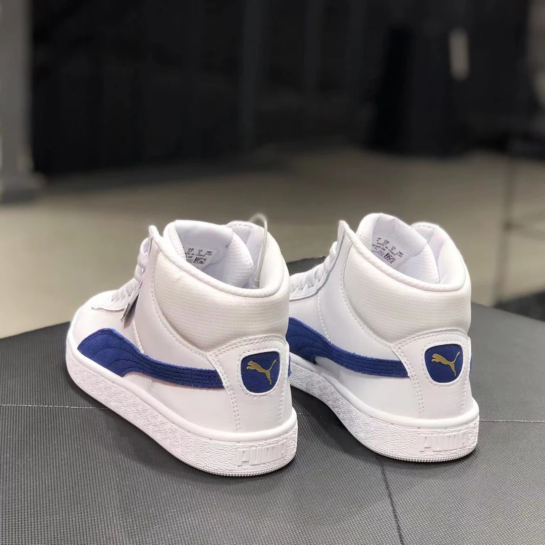 彪马Puma1948mid蓝白色秋冬皮质女子休闲高帮时尚运动板鞋359169