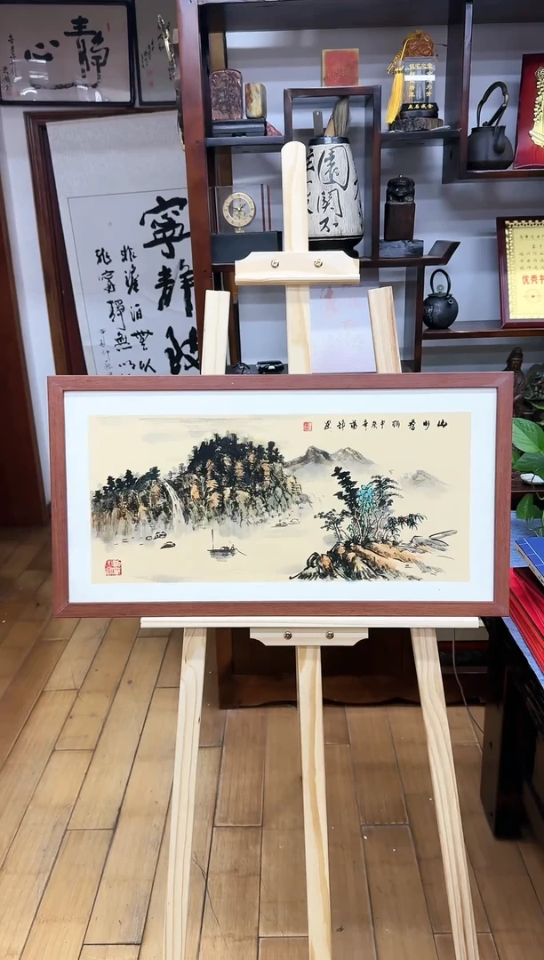 【闪购商品】绘画山川秀丽 69*37cm送框石蕴铮手绘