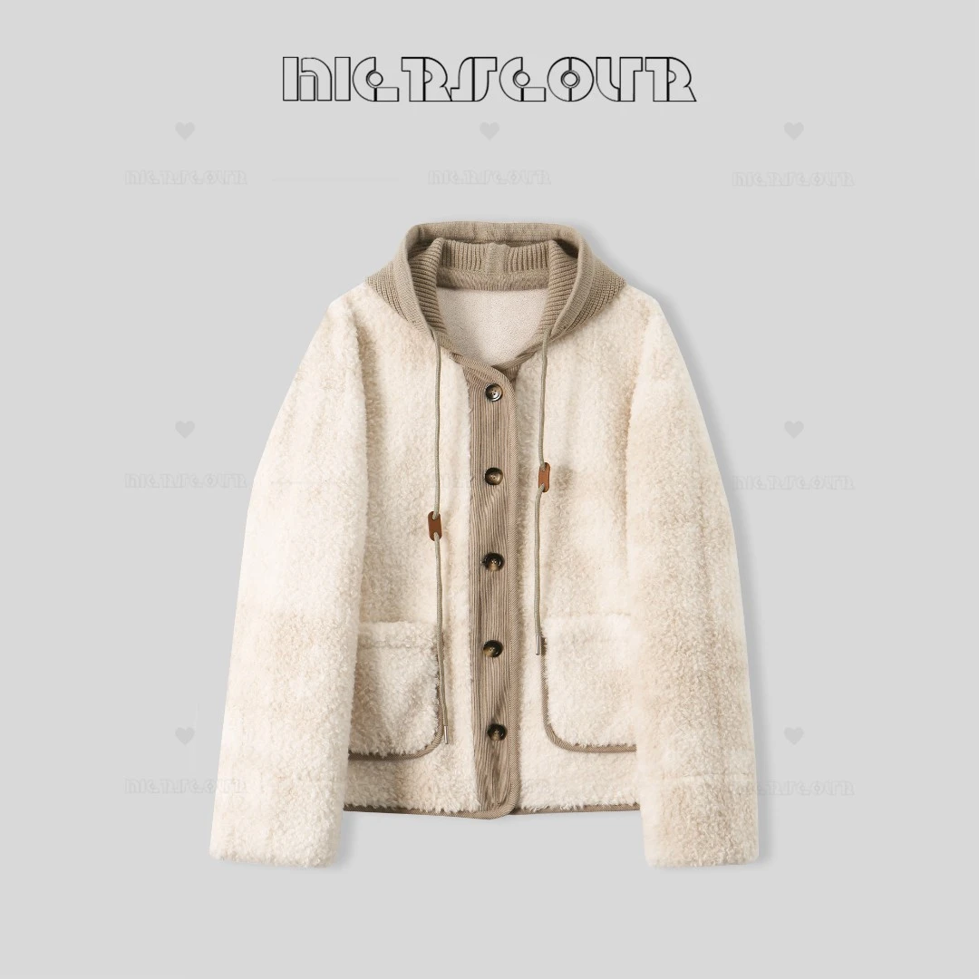 新款休闲连帽毛绒外套8951909