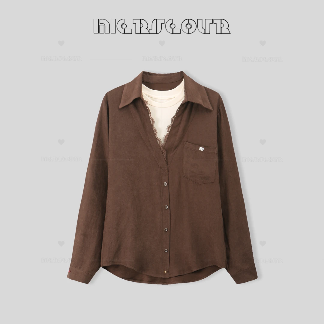 新款时尚设计感翻领衬衫8992305
