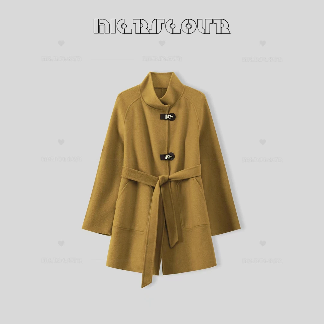 新款优雅设计感系带大衣23718