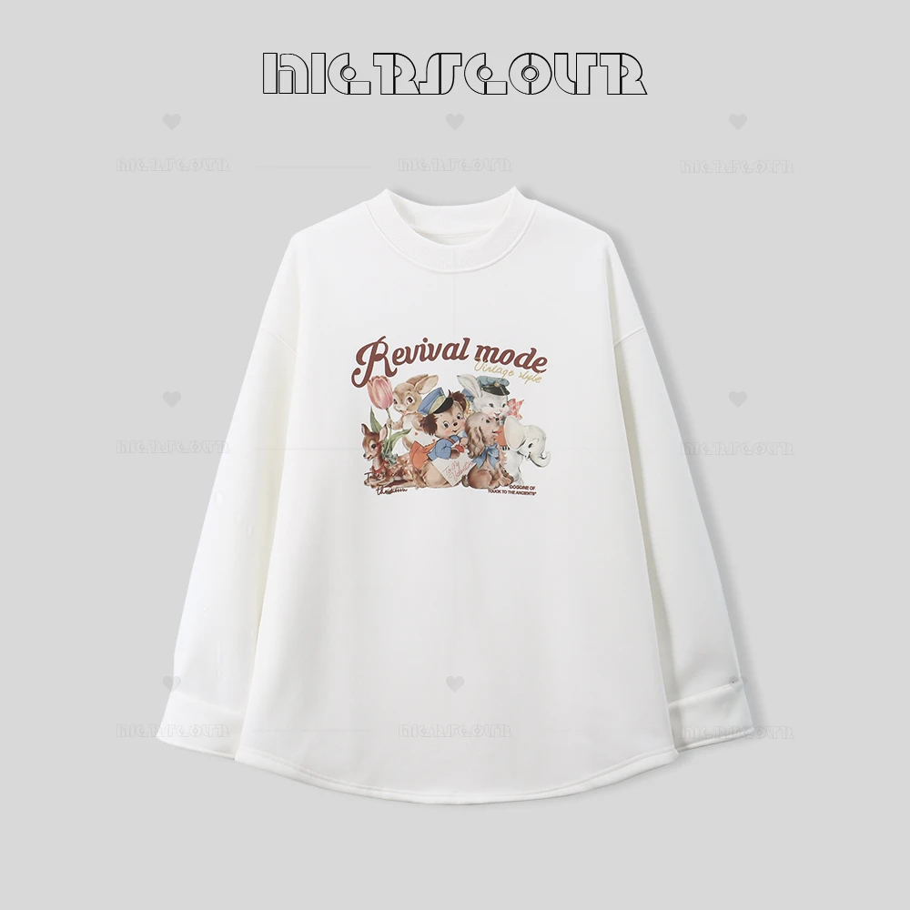 MIERSEOUR黑l金系列2024秋季新款时尚印花休闲加绒上衣衣836