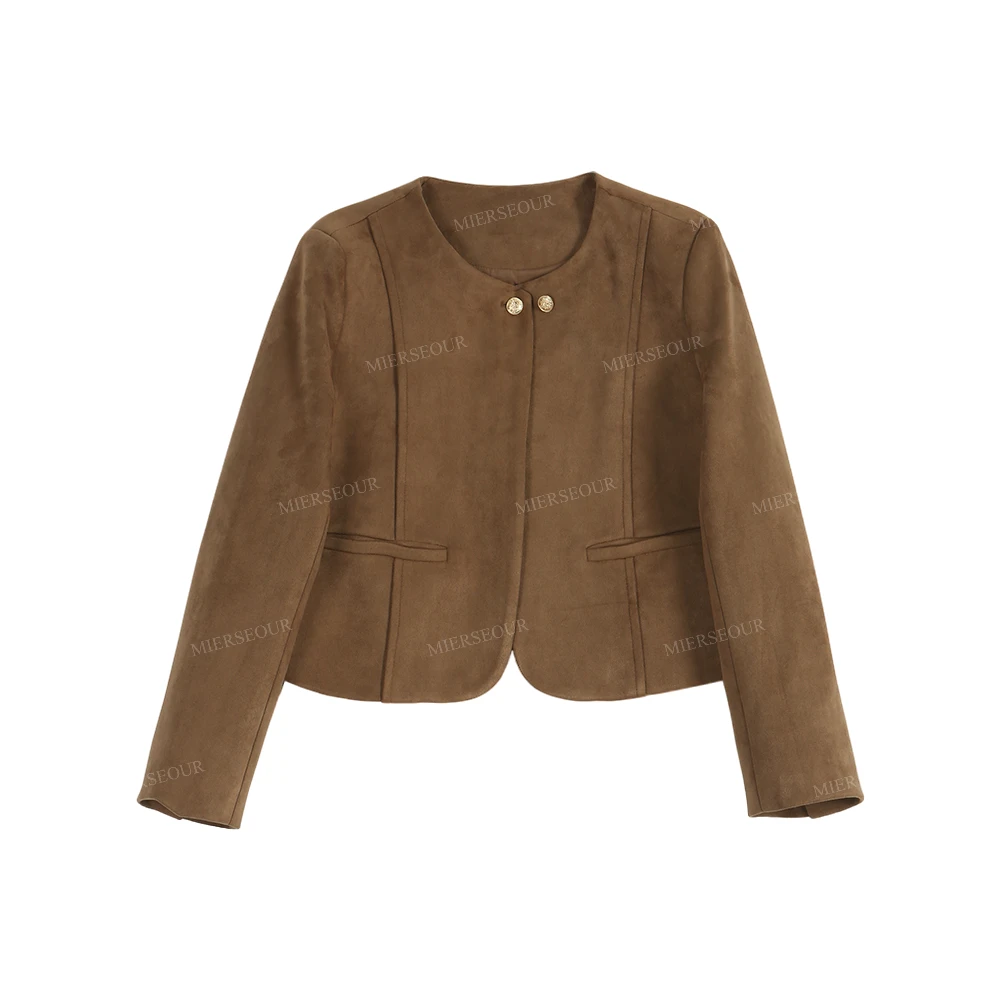 2024秋冬新款法式简约休闲外套232308