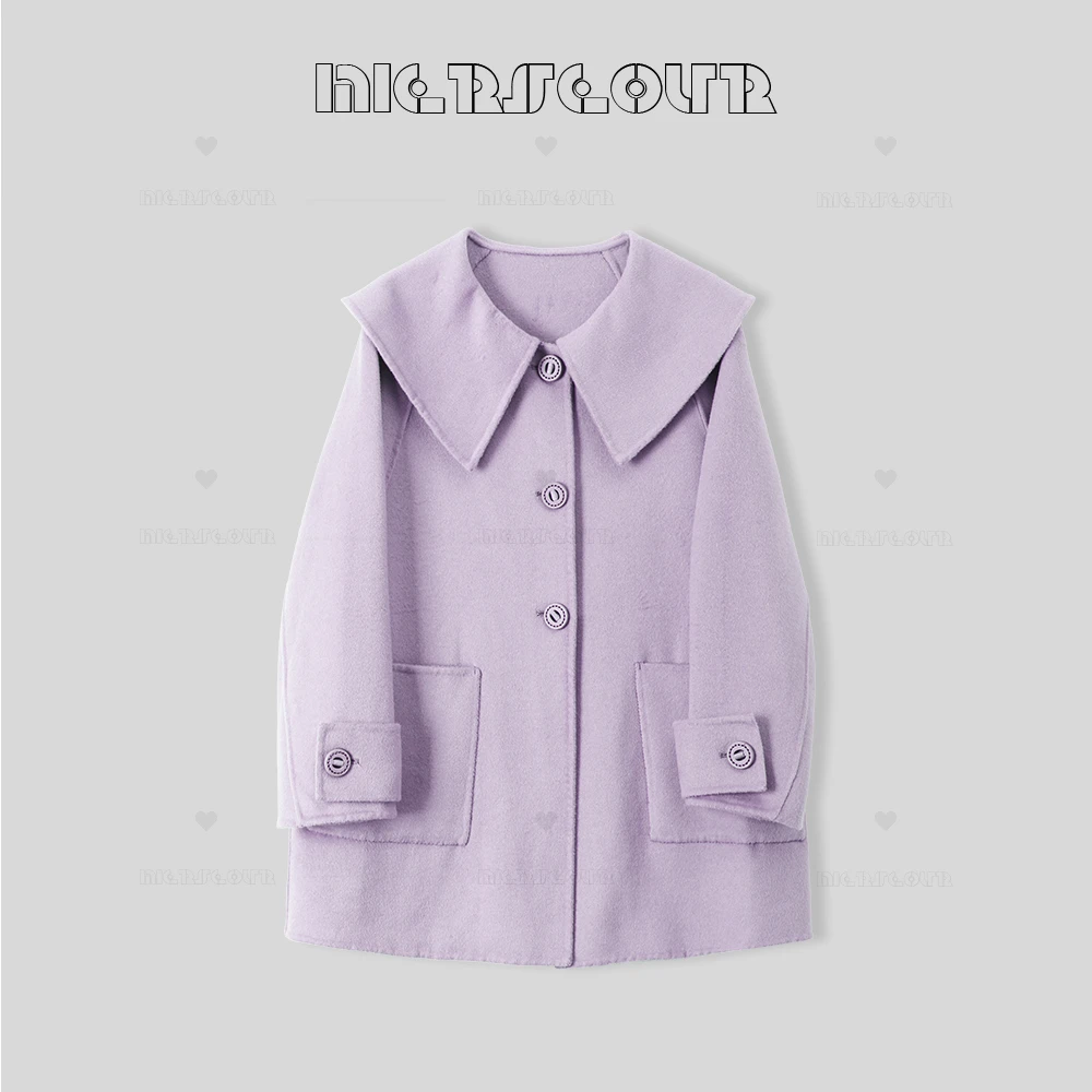 2024秋冬新款时尚减龄娃娃领大衣2329