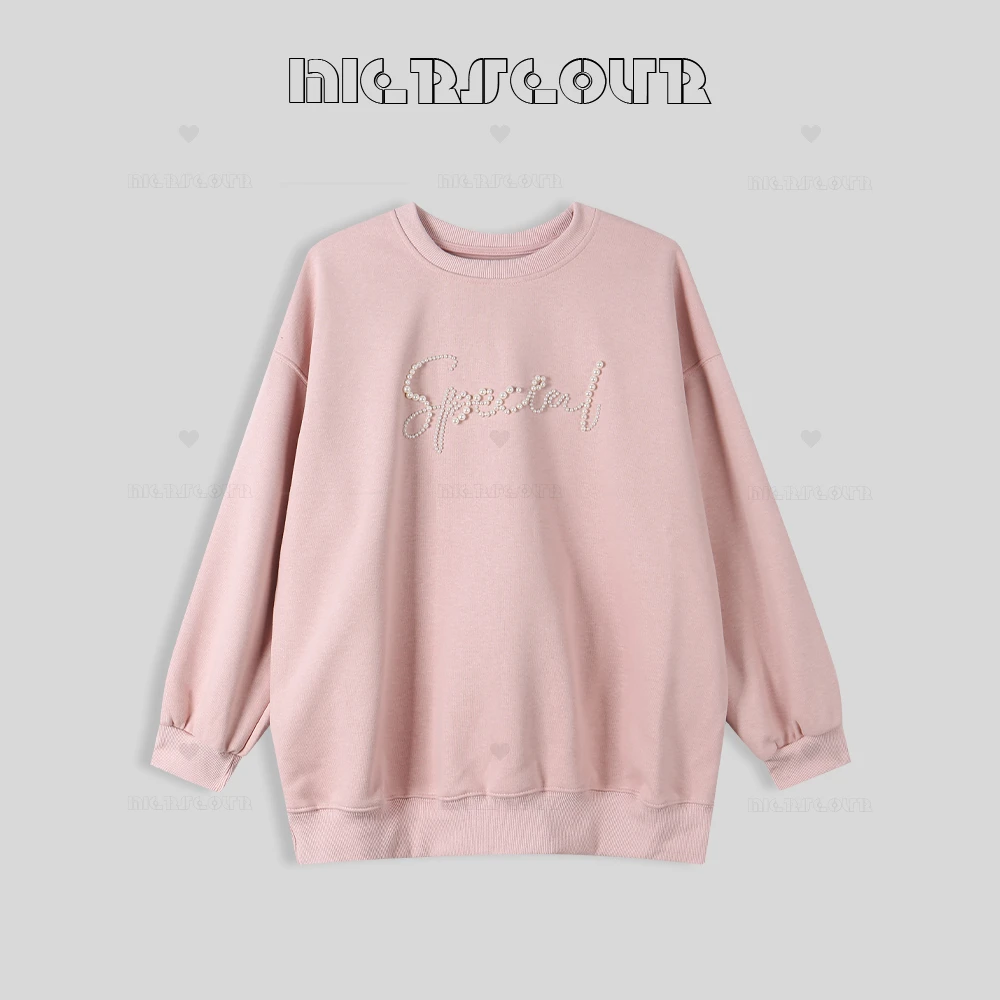 新款时尚钉珠圆领休闲卫衣8803