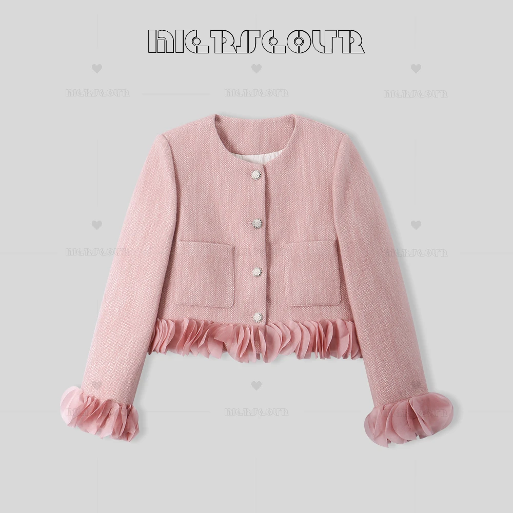 2024秋冬新款小香花瓣袖羽绒外套8955005