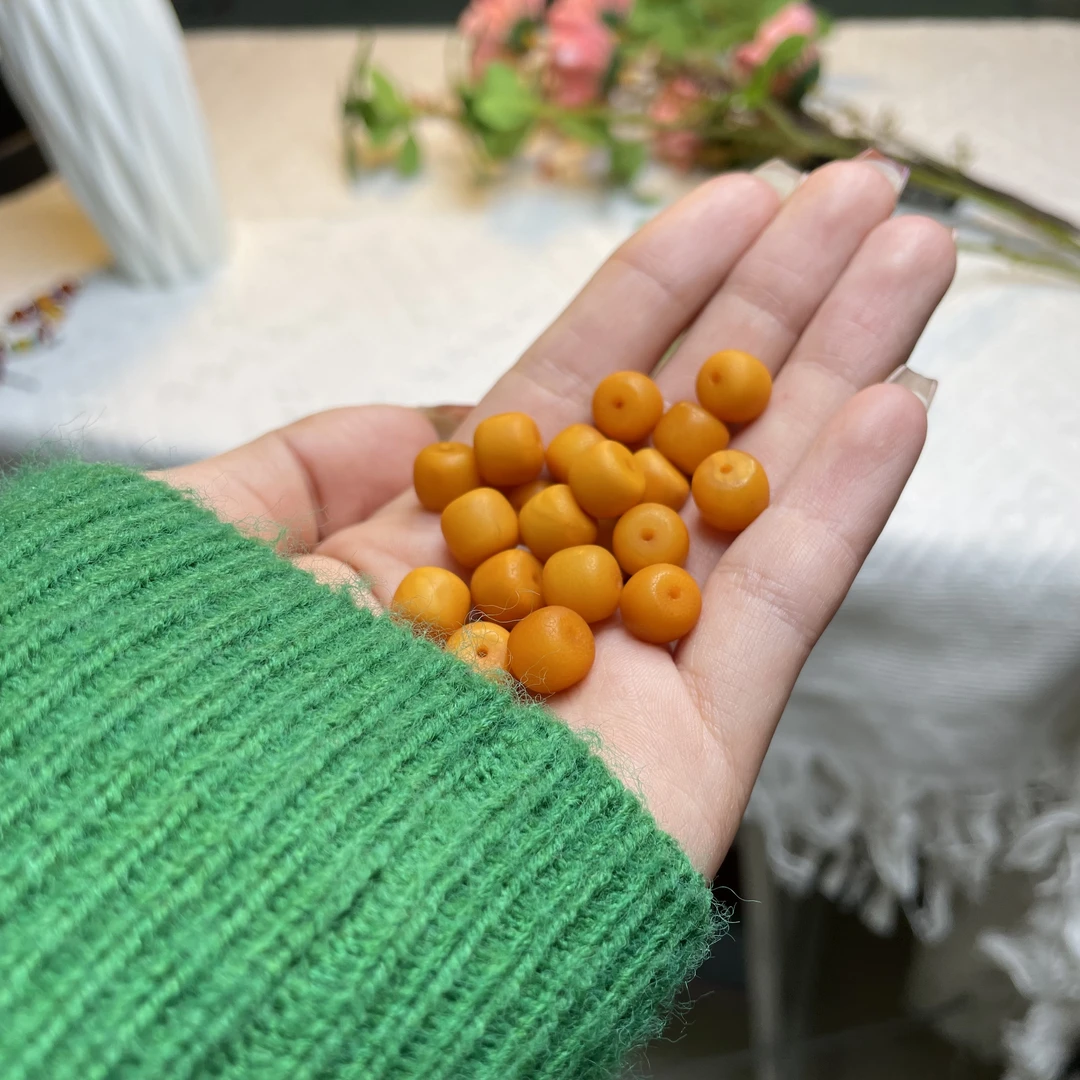 老蜜蜡珠子老型蜜蜡单珠尺寸8-16手串配饰文玩配饰蜜蜡配饰裸石