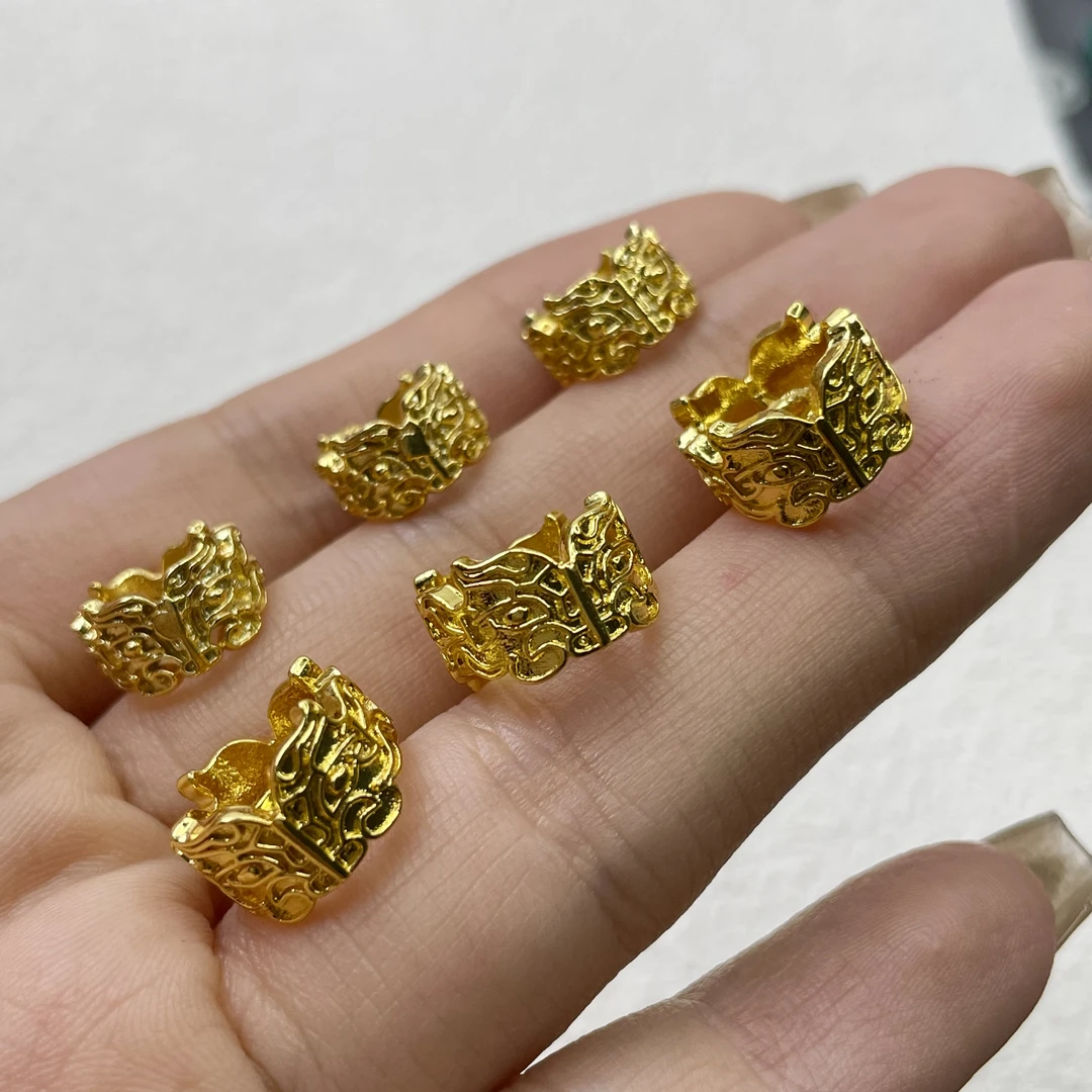 福利炸！8k金兽面卡环尺寸10-12百搭文玩配饰珠宝首饰菩提饰品珠