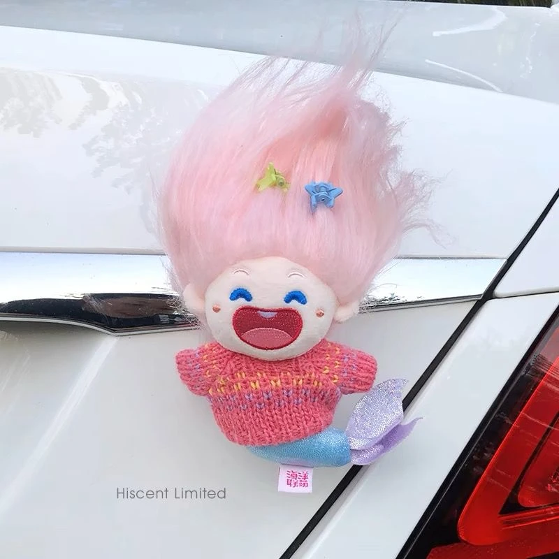 美炸了人鱼车尾公仔后备箱装饰汽车挂件车外玩偶挂车顶摆件车内饰