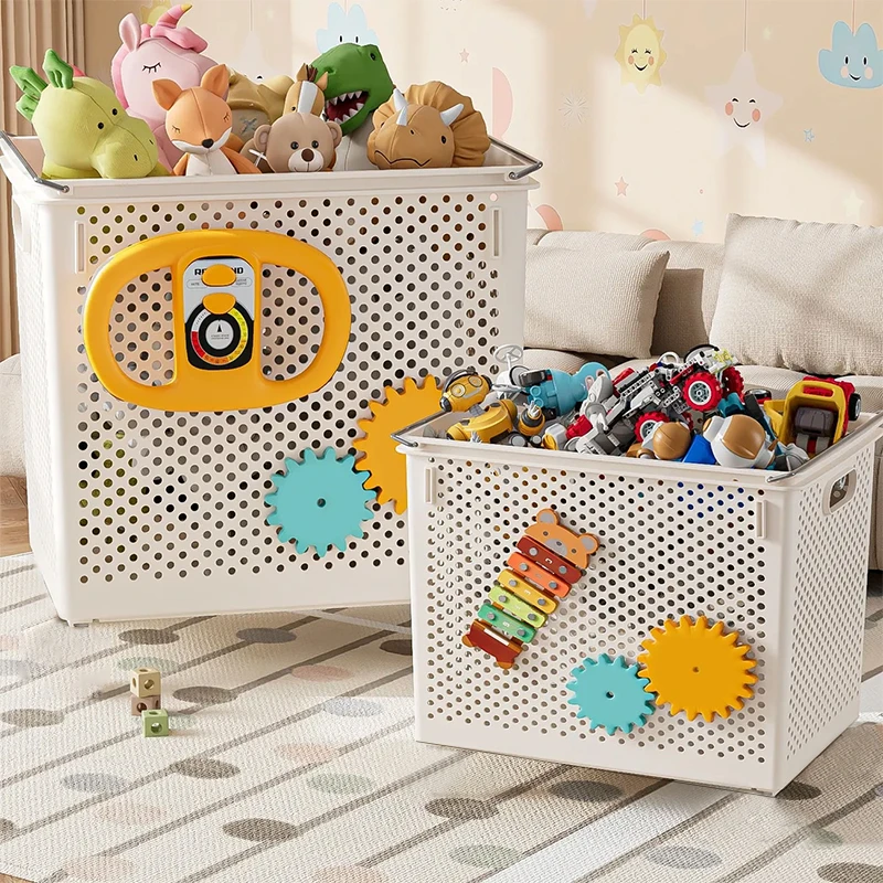 玩具收纳筐儿童家用宝宝零食杂物大号塑料整理大容量收纳箱储物盒
