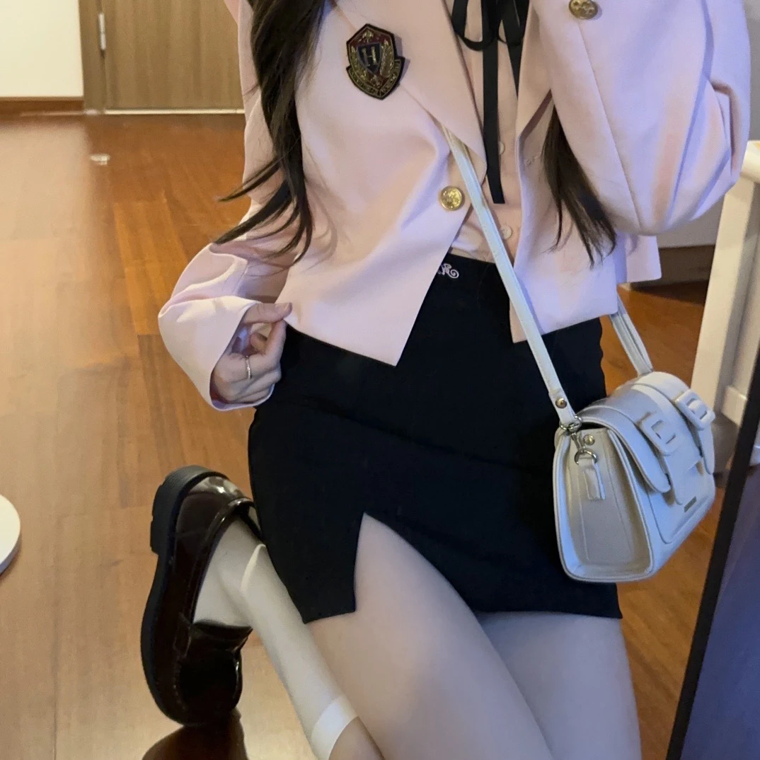 SA SA TOU莎莎糖原创【宏川学院】韩式衬衫粉西装纯欲风芭蕾美学新