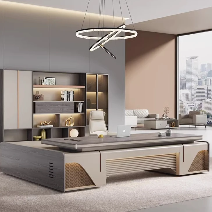 总裁老板桌简约现代主管桌经理桌董事长办公室大班台办公桌椅组合