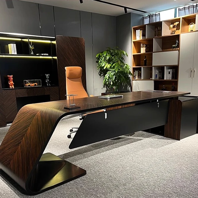 老板桌总裁桌简约现代高档时尚大班台经理桌办公室大气单人办公桌