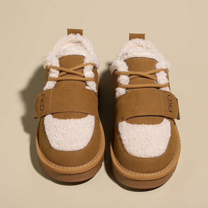 低帮雪地靴女2023年新款加绒加厚毛毛棉鞋百搭冬季保暖女鞋子厚底