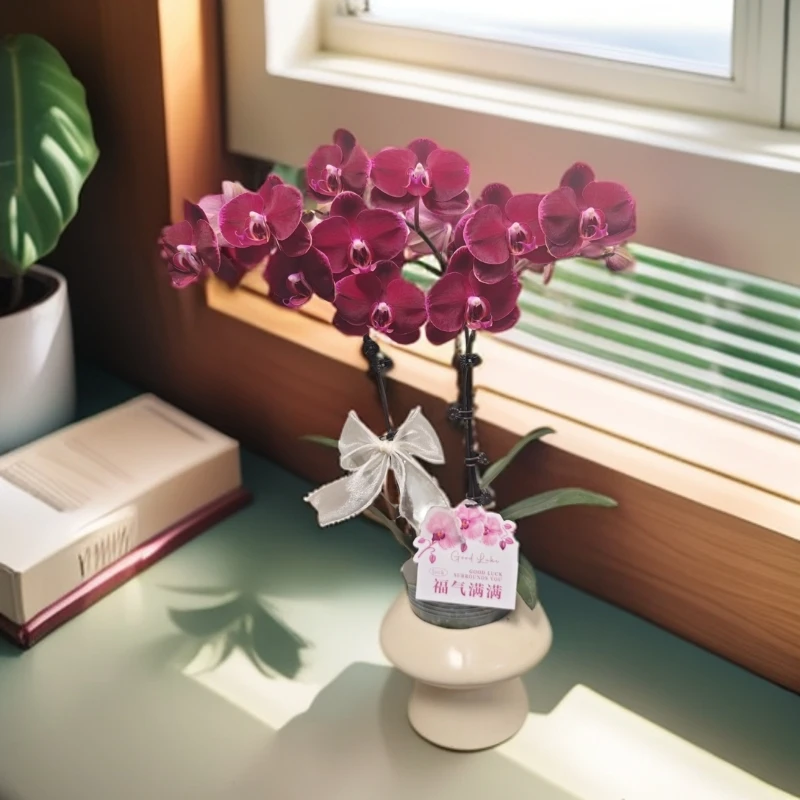 《黑红宝石》欧品黑红色系 蝴蝶兰 鲜花绿植 送礼 礼品 室内绿植