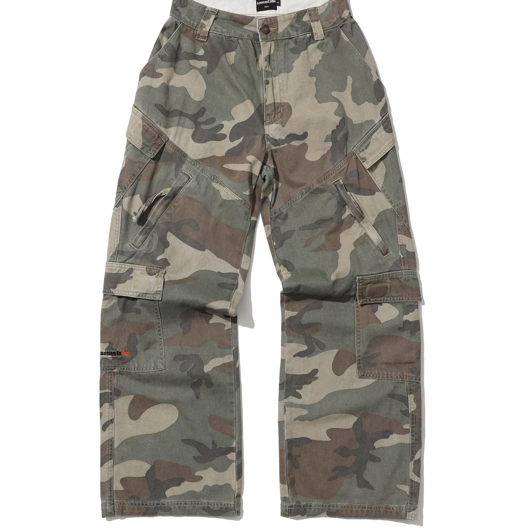 haonantadie 浩南他叠水洗迷彩刺绣cargo工装休闲裤