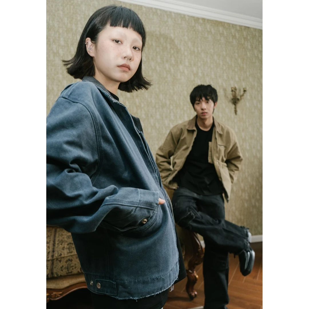 haonantadie/浩南他爹 新款底特律重磅工装珠帆布翻领J97夹克外套