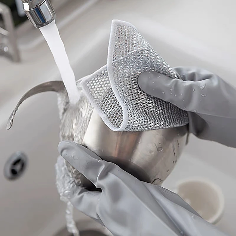 【2条3.9元】银丝洗碗布清洁布不沾油抹布厨房灶台洗碗洗锅清洗布