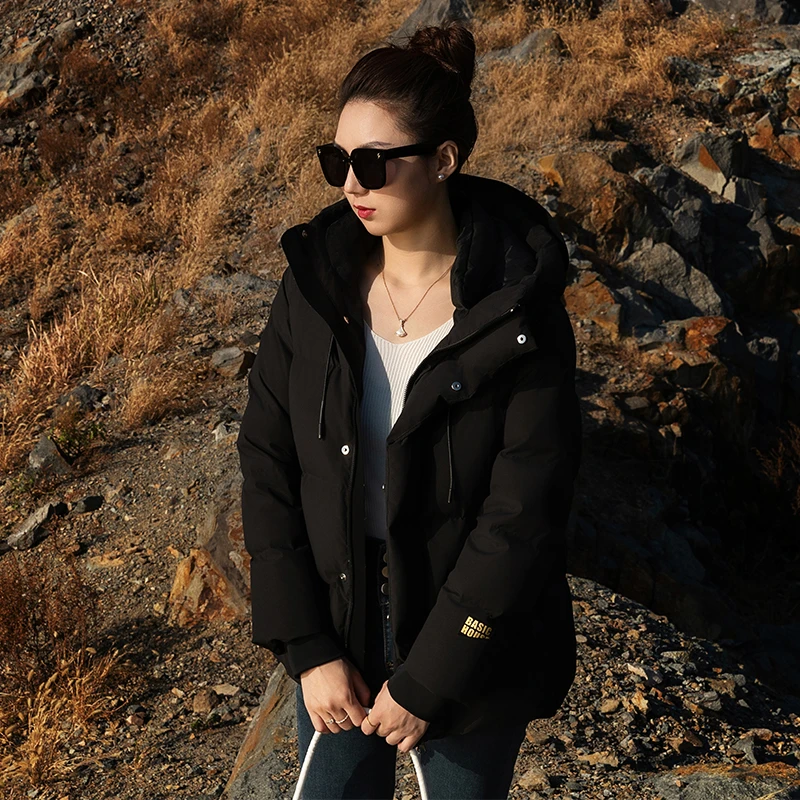 短款鹅绒服90白鹅绒加厚冬季羽绒服-黑标383