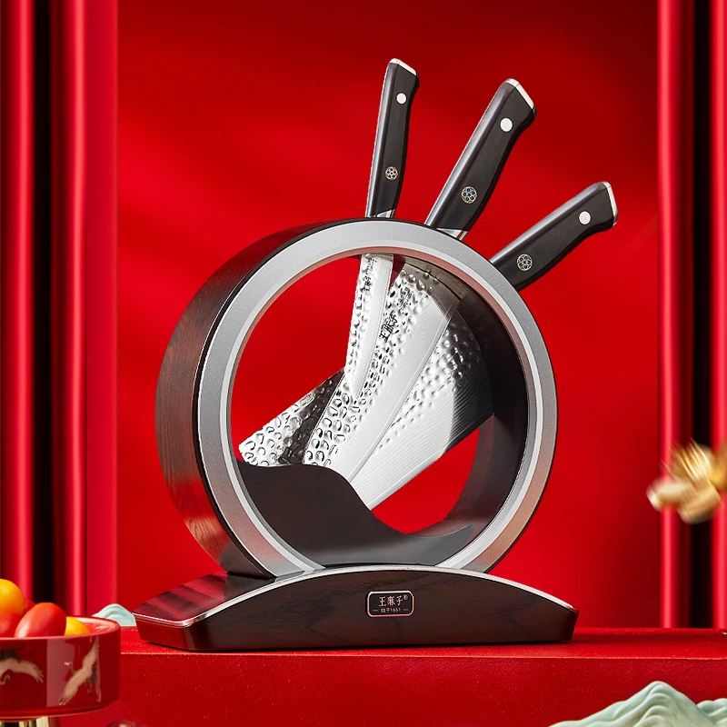 王麻子大马士革VG10刀具旭日系列菜刀家用厨师用刀刀具套装送礼