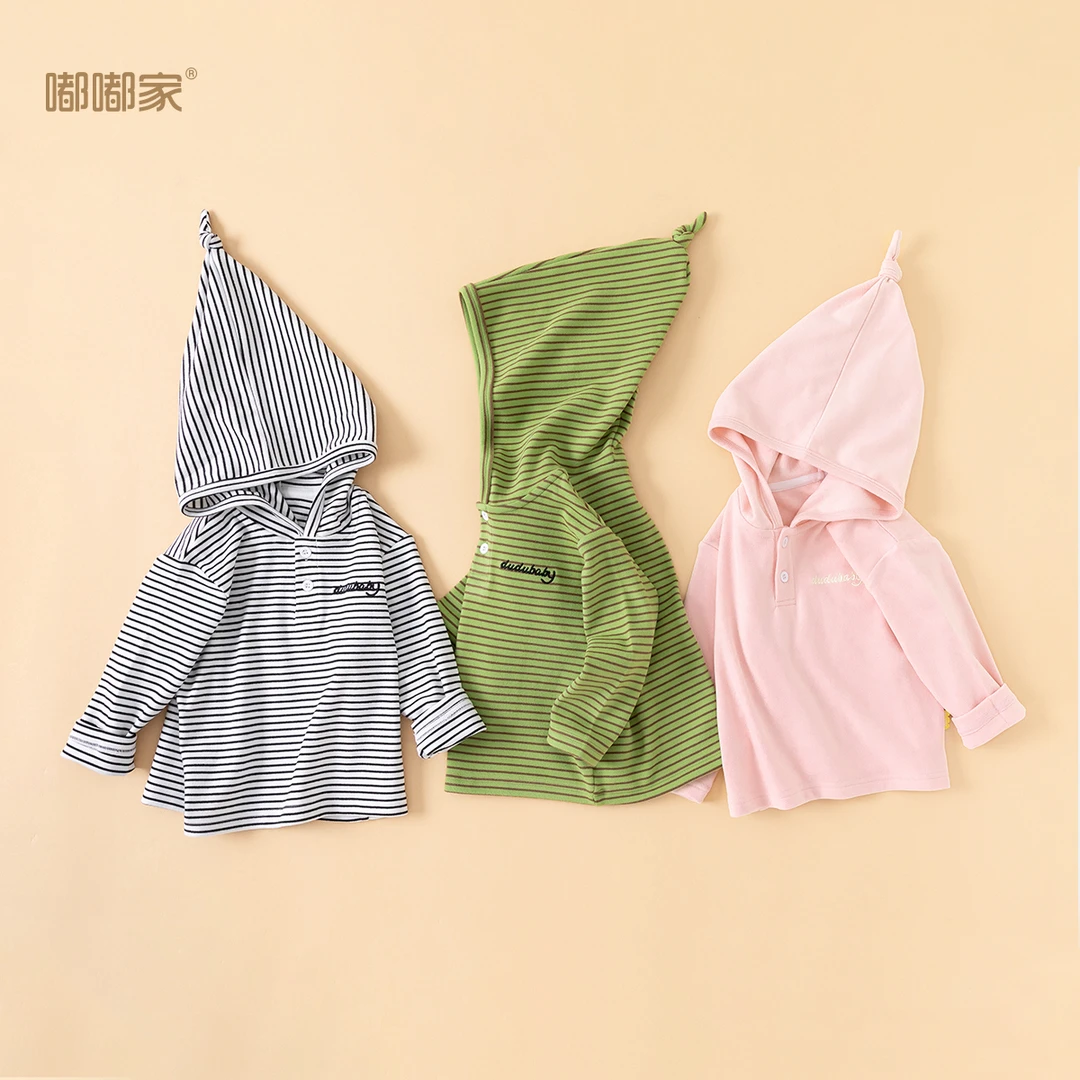 【现货】嘟嘟家宝宝秋冬长袖T恤儿童连帽巫师帽上衣