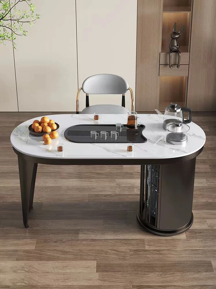 岩板茶桌椅组合客厅轻奢茶台现代家用办公室泡茶桌简约茶几小居家