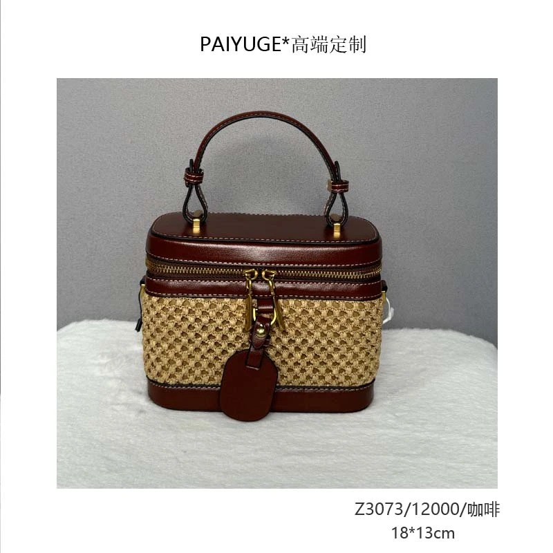 Z3073/12000/咖啡 高端订制手工蜡线女士单肩斜挎手提包653孤品