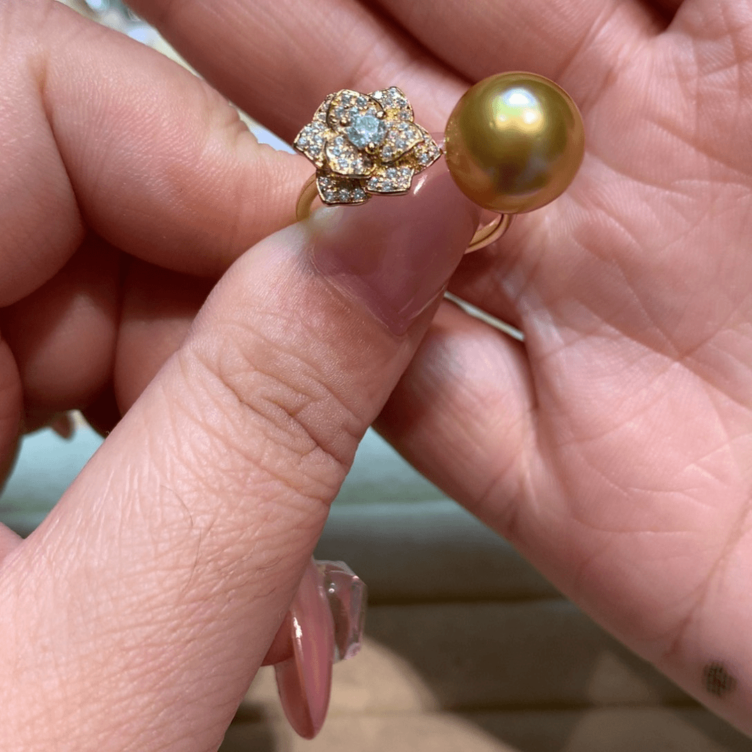 海水珍珠戒指银S925镶嵌