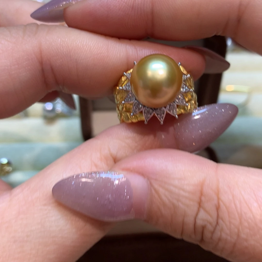 海水珍珠戒指银S925镶嵌