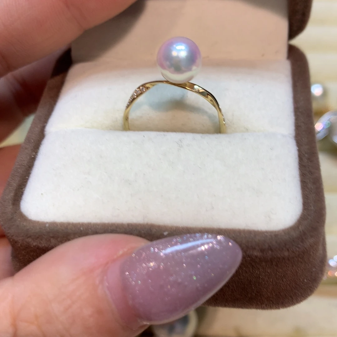 海水珍珠戒指14K金镶嵌