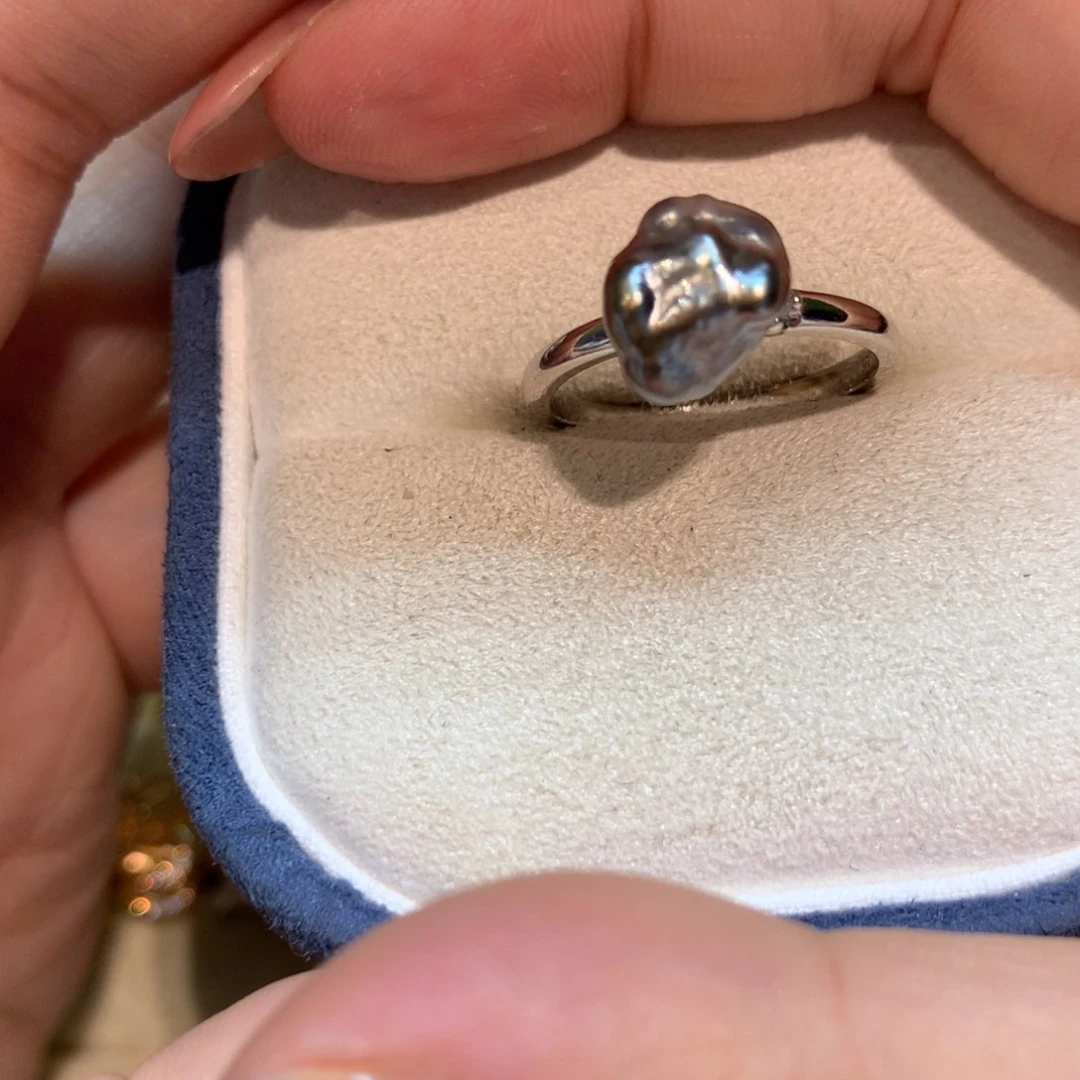 海水珍珠戒指银S925镶嵌