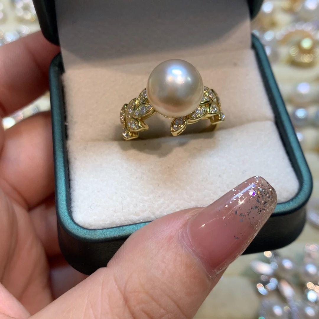 海水珍珠戒指银S925镶嵌