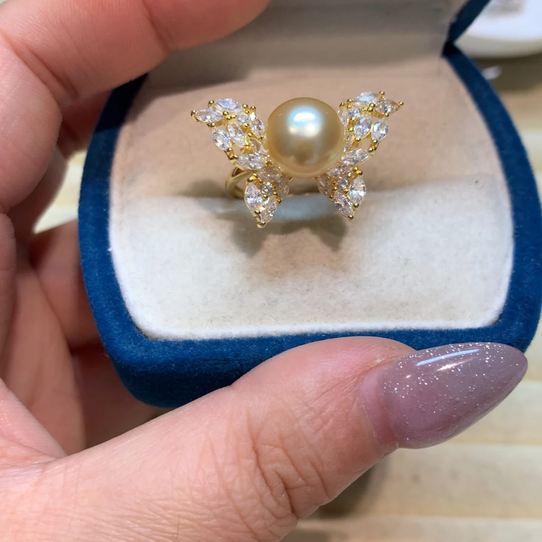 海水珍珠戒指银S925镶嵌