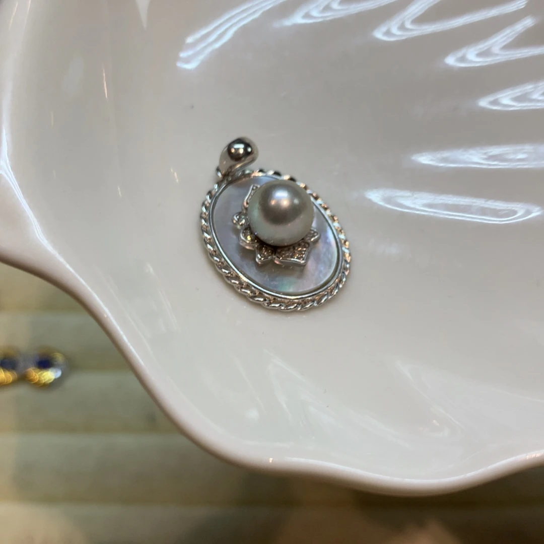 海水珍珠颈饰银S925镶嵌