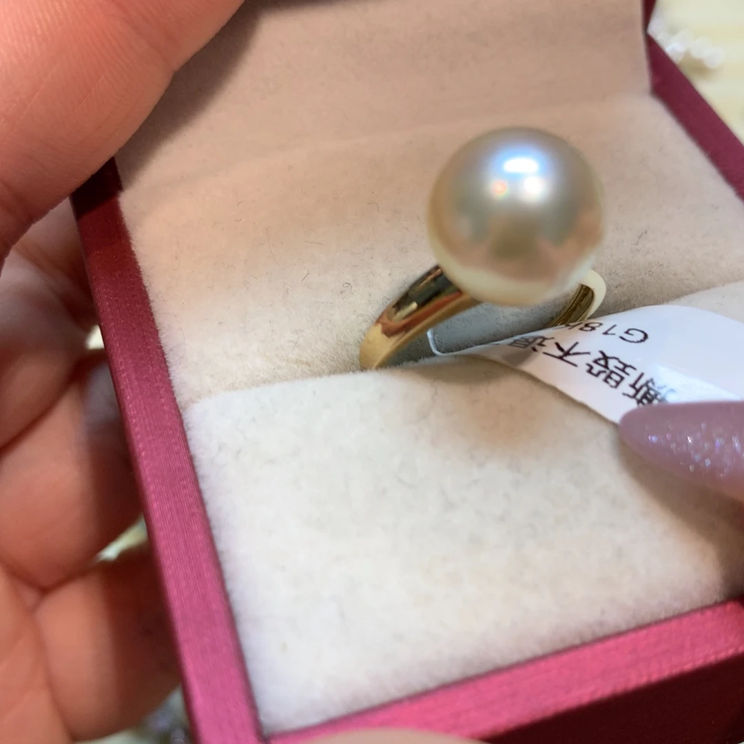 海水珍珠戒指18K金镶嵌