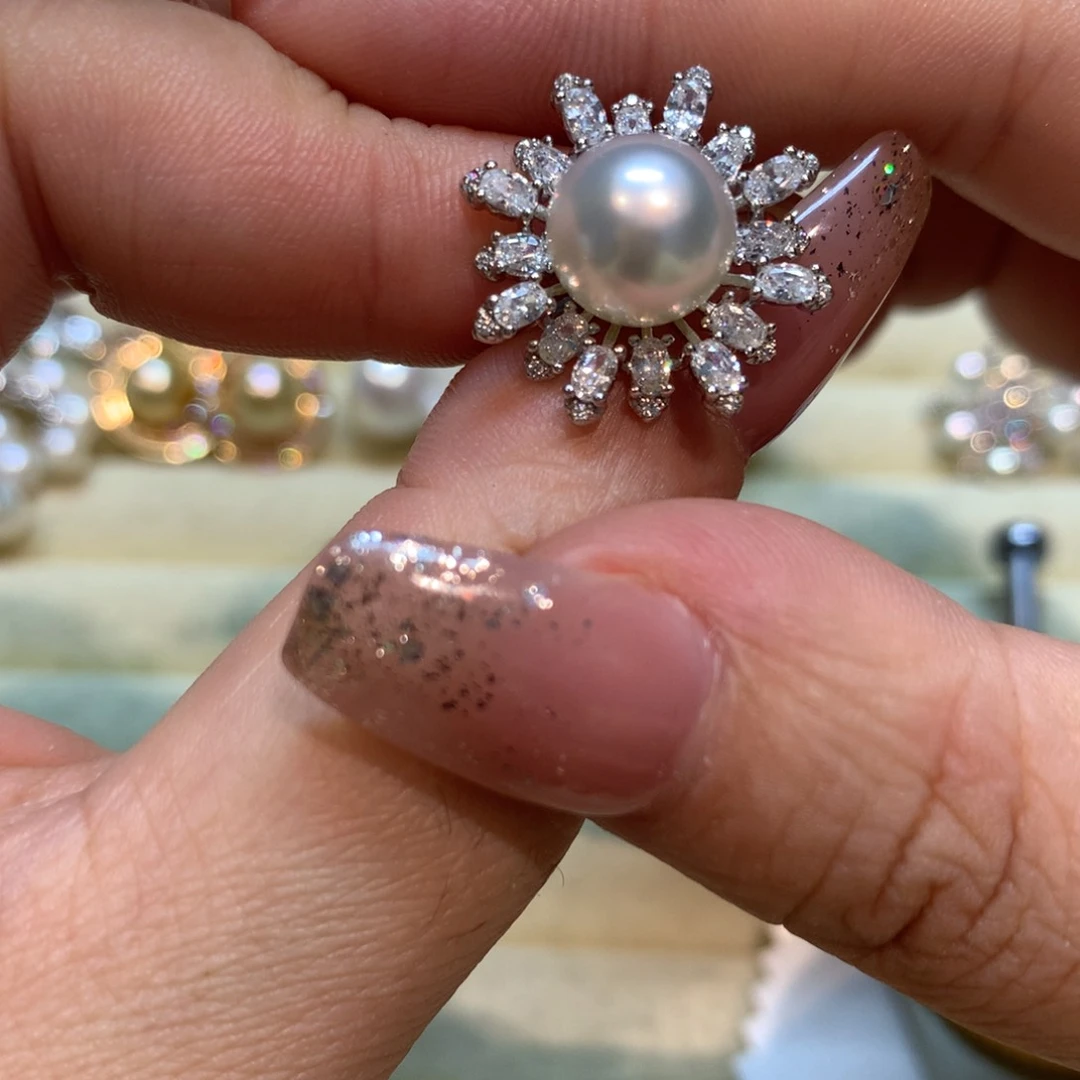 海水珍珠戒指银S925镶嵌