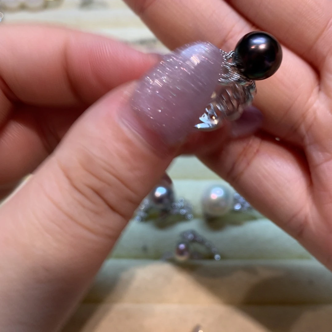 海水珍珠戒指银S925镶嵌