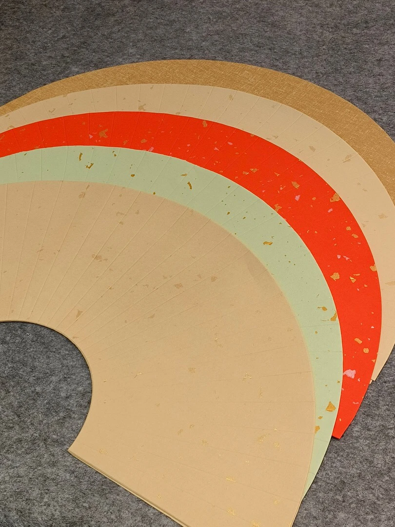 金墨宣蜡染扇面一包10张按顺序发