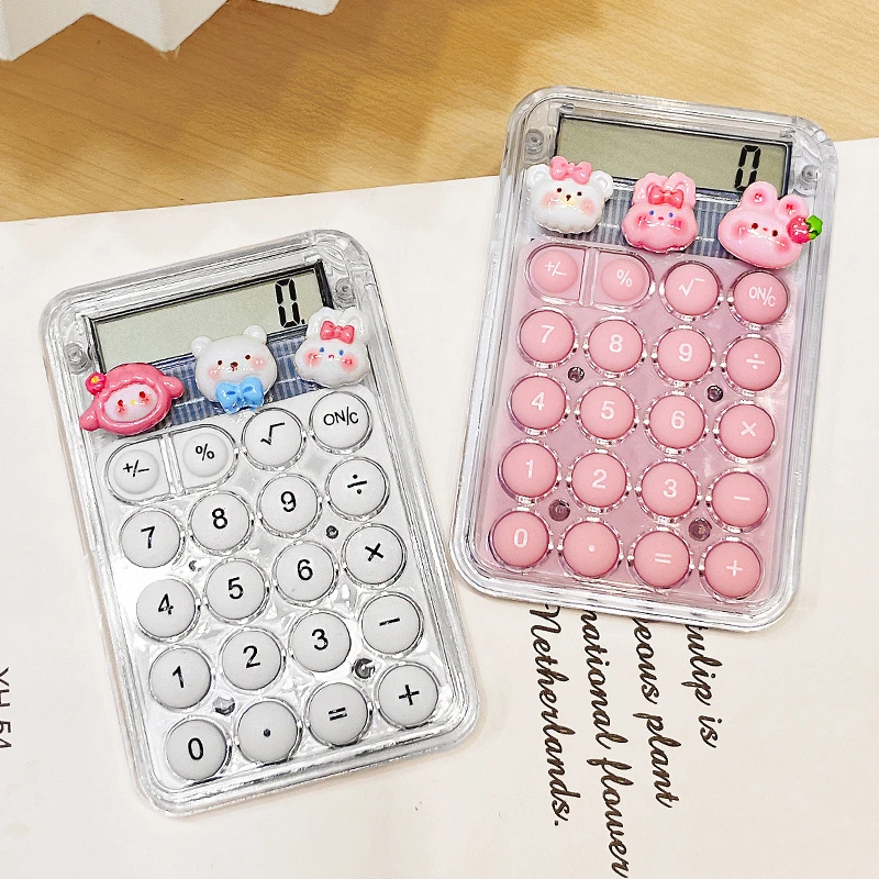 2024新款计算器小巧静音可爱卡通学生考试专用随身便携式计算机器