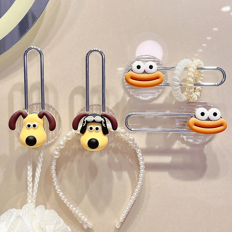 挂钩强力粘胶免打孔发圈壁挂收纳架可爱卡通浴室墙上头绳发箍粘钩