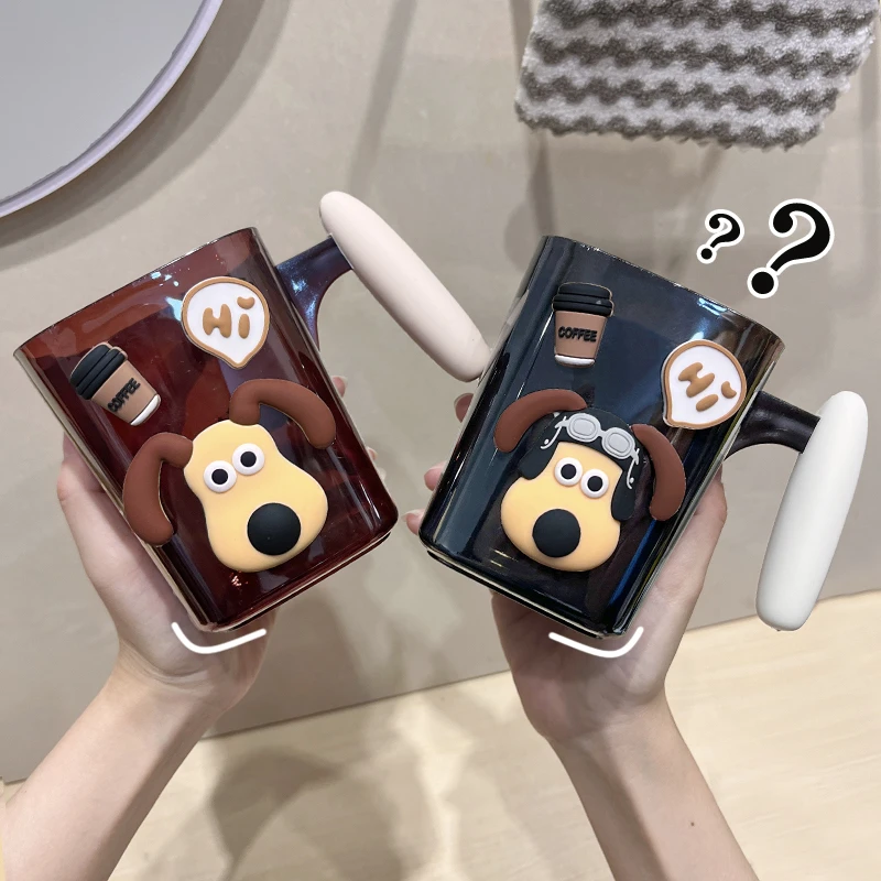 漱口杯子家用高档可爱掌门狗学生宿舍牙缸网红轻奢情侣牙刷杯一对