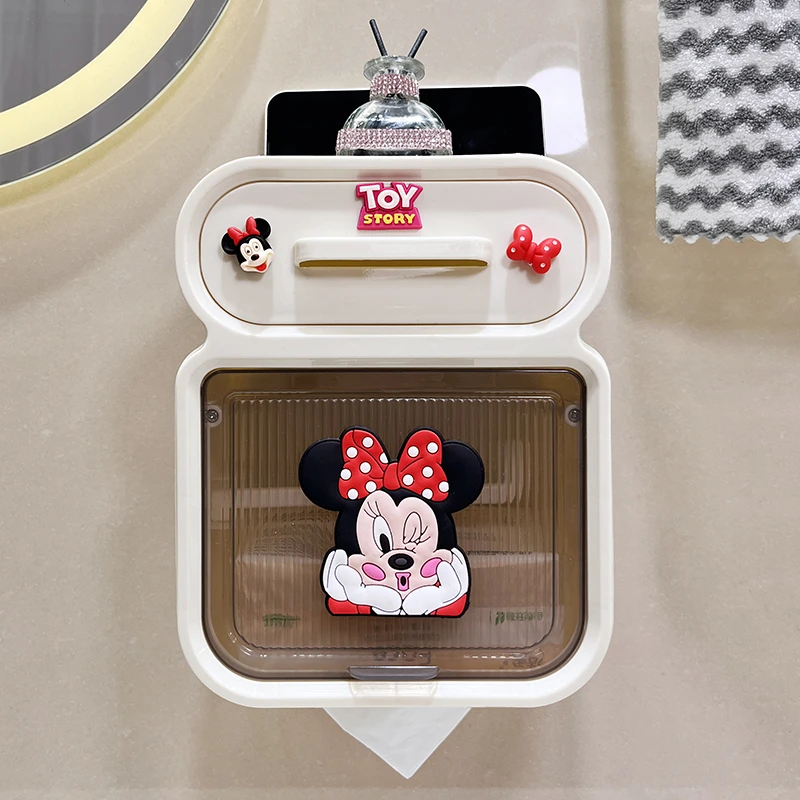 厕所纸巾盒防水免打孔可爱卡通创意卫生间壁挂卷纸抽纸收纳置物架